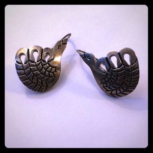 Vintage silver bird earrings